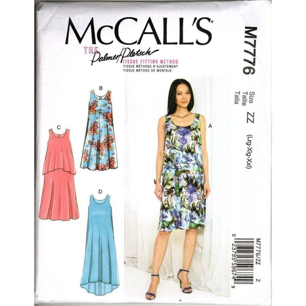 McCalls M7776 Misses L to XXL Palmer Pletsch Pullover Dress Uncut Sewing Pattern